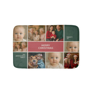 elegantie grote familie foto collage prettig kerst badmat
