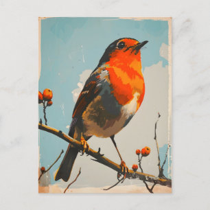  elegantie: het tijdloze portret van Red Robin Briefkaart