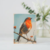 elegantie: het tijdloze portret van Red Robin Briefkaart (Staand voorkant)