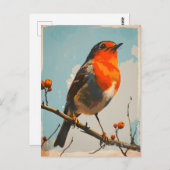 elegantie: het tijdloze portret van Red Robin Briefkaart (Voorkant / Achterkant)