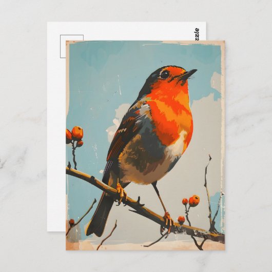 elegantie: het tijdloze portret van Red Robin Briefkaart (Voorkant / Achterkant)