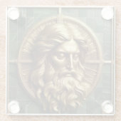 Elegantie in Absolutie Kruis op Marmer Met Verguld Glazen Onderzetter (Achterkant)