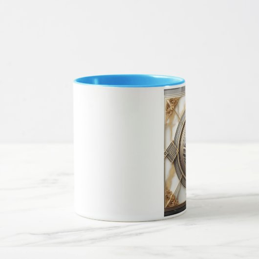 Elegantie in Absolutie Kruis op Marmer Met Verguld Mok (Midden)