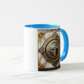 Elegantie in Absolutie Kruis op Marmer Met Verguld Mok (Voorkant rechts)