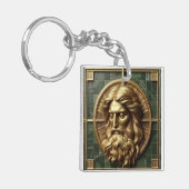 Elegantie in Absolutie Kruis op Marmer Met Verguld Sleutelhanger (Voorkant Links)