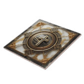 Elegantie in Absolutie Kruis op Marmer Met Verguld Tegeltje (Zijkant)