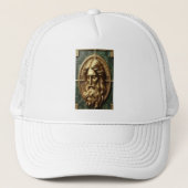 Elegantie in Absolutie Kruis op Marmer Met Verguld Trucker Pet (Voorkant)