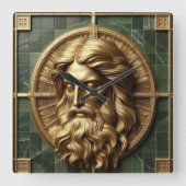 Elegantie in Absolutie Kruis op Marmer Met Verguld Vierkante Klok (Voorkant)