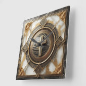 Elegantie in Absolutie Kruis op Marmer Met Verguld Vierkante Klok (Hoek)