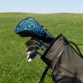 Elegantie in beweging: Aqua Seahorse op Aqua Bokeh Golfheadcover (Insitu)
