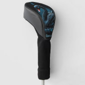 Elegantie in beweging, de zwarte zwaan, golfheadcover (Schuin)