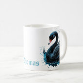 Elegantie in beweging, de zwarte zwaan, koffiemok (Voorkant rechts)