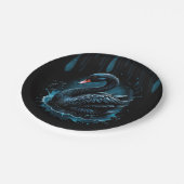 Elegantie in beweging, de zwarte zwaan, papieren bordje (Gekanteld)