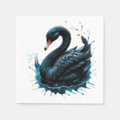 Elegantie in beweging, de zwarte zwaan servet (Voorkant)