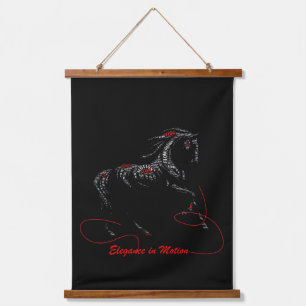 Elegantie in Beweging Paard Typografie Kunst T-S Hangend Wandkleed
