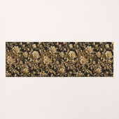 Elegantie in Beweging: Zwart & Goud Barok Bloemen Yogamat (Achterkant (horizontaal))