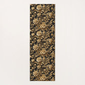Elegantie in Beweging: Zwart & Goud Barok Bloemen Yogamat (Achterkant)