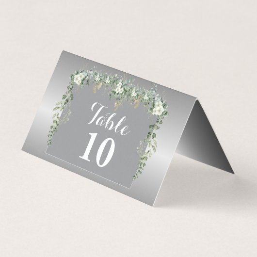 Elegantie in blauw en zilver gevouwen Kaart (Voorkant)