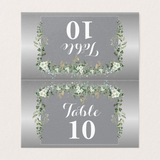 Elegantie in blauw en zilver gevouwen Kaart (Buitenkant ongevouwen)