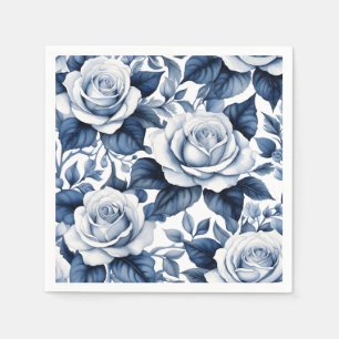 Elegantie in Blauwe Roos Servet