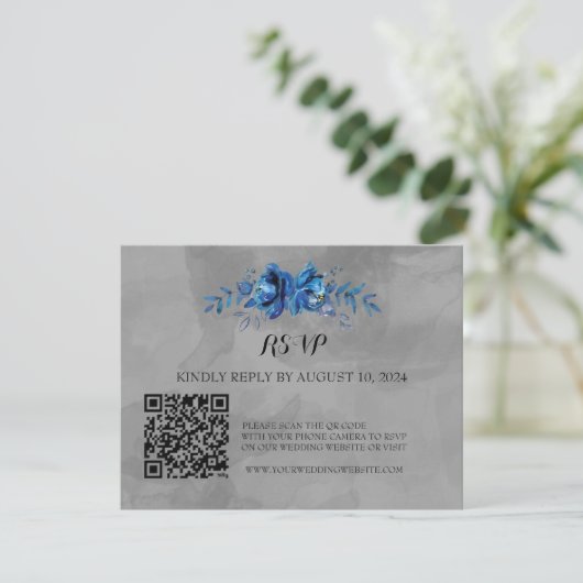 Elegantie in bloei: QR-code RSVP (Staand voorkant)