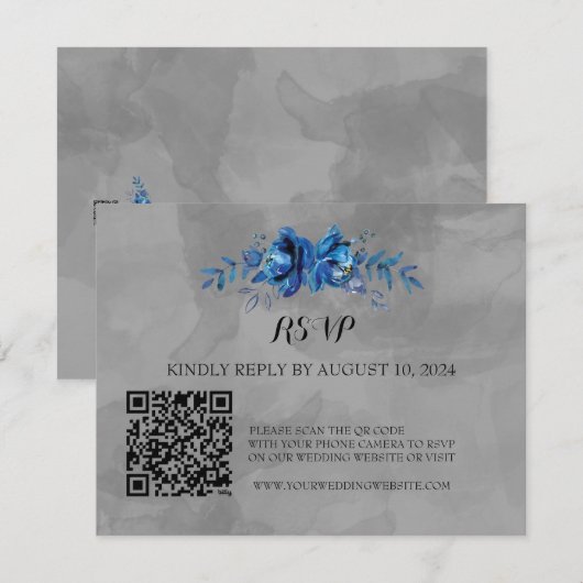 Elegantie in bloei: QR-code RSVP (Voorkant / Achterkant)