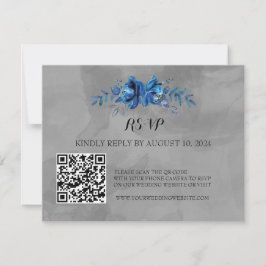 Elegantie in bloei: QR-code RSVP Kaartje