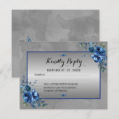 Elegantie in bloei: RSVP met Silver Response Kaart (Voorkant / Achterkant)