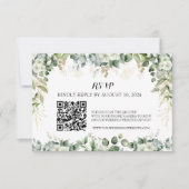 Elegantie in bloei: RSVP QR Silver Response Kaart (Voorkant)