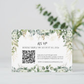 Elegantie in bloei: RSVP QR Silver Response Kaart (Staand voorkant)