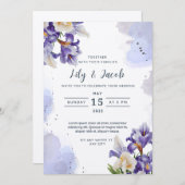 Elegantie in bloei - Waterverf Iris Kaart (Voorkant / Achterkant)