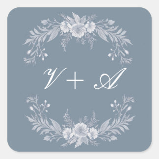 Elegantie in Bloemen Vierkante Sticker