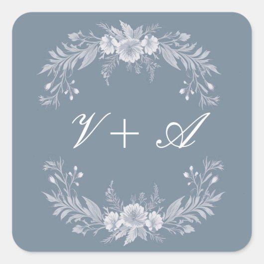 Elegantie in Bloemen Vierkante Sticker (Voorkant)