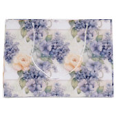 Elegantie in Bloom Pastel Paarse Hydrangea en Roos Groot Cadeauzakje (Voorkant)