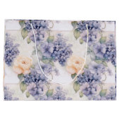 Elegantie in Bloom Pastel Paarse Hydrangea en Roos Groot Cadeauzakje (Achterkant)
