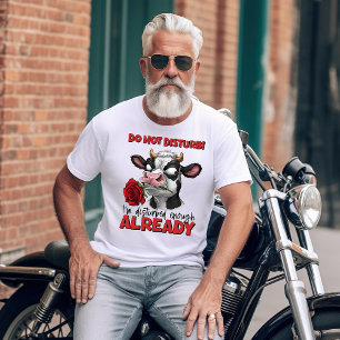 Elegantie in contrast: Zwart-wit Koe Holding T-shirt