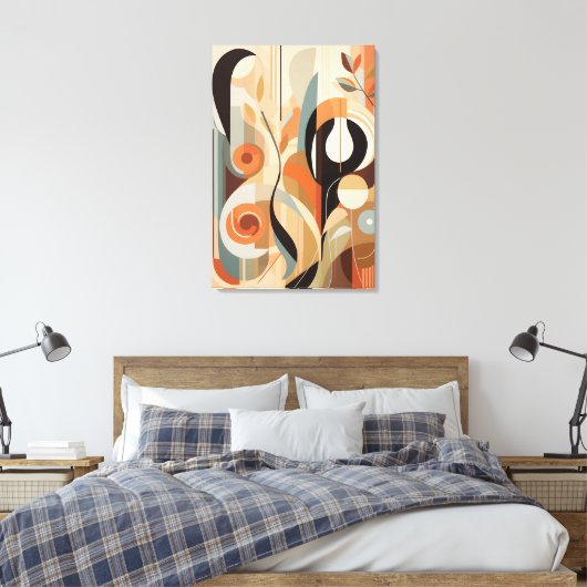 Elegantie in eenvoud: minimalistische kunst verken canvas afdruk (Insitu (Slaapkamer))
