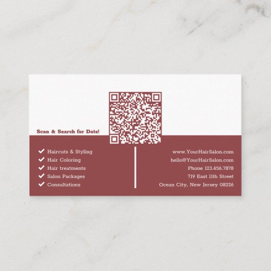 Elegantie in elk detail Bourgondische witte kapsal Visitekaartje (Achterkant)