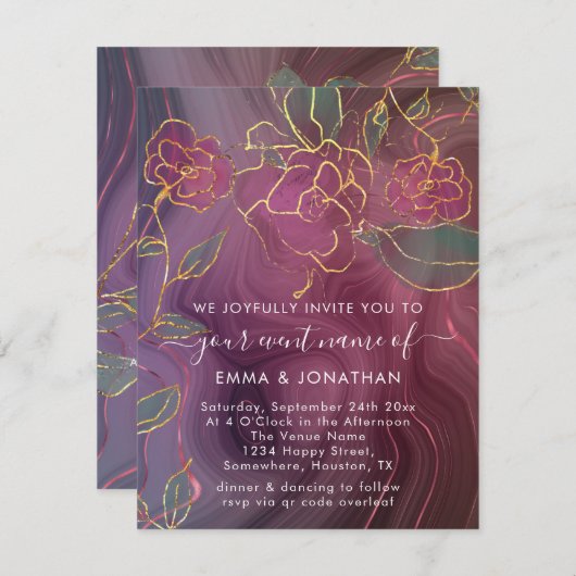 Elegantie in elke scan: QR-code die bloeit met St (Voorkant / Achterkant)