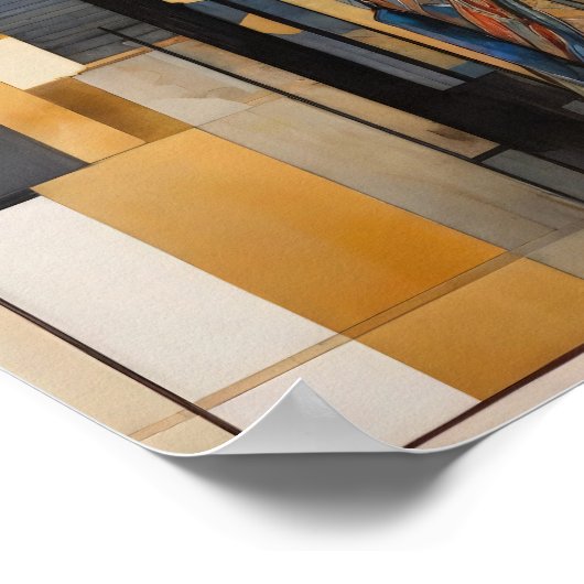 Elegantie in geometrie - Abstracte vrouw digitale Poster (Hoek)