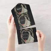 Elegantie in goud en zwart. all in one uitnodiging (Afscheurbaar)