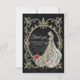 Elegantie in goud en zwart. bedankkaart