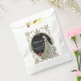 Elegantie in goud en zwart. bedankzakje