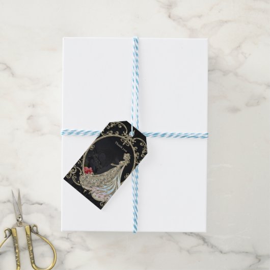 Elegantie in goud en zwart. cadeaulabel (Met Touw)