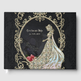 Elegantie in goud en zwart. gastenboek