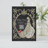 Elegantie in goud en zwart. informatiekaartje (Staand voorkant)