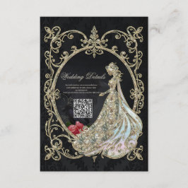 Elegantie in goud en zwart. informatiekaartje