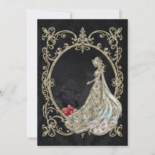 Elegantie in goud en zwart. kaart (Achterkant)