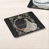 Elegantie in goud en zwart. kartonnen onderzetters (Schuin)