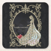 Elegantie in goud en zwart. kartonnen onderzetters (Voorkant)